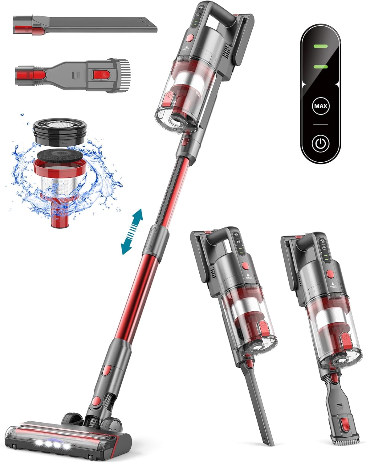 Cordless Vacuum Cleaner for Home with Powerful Suction and Battery
