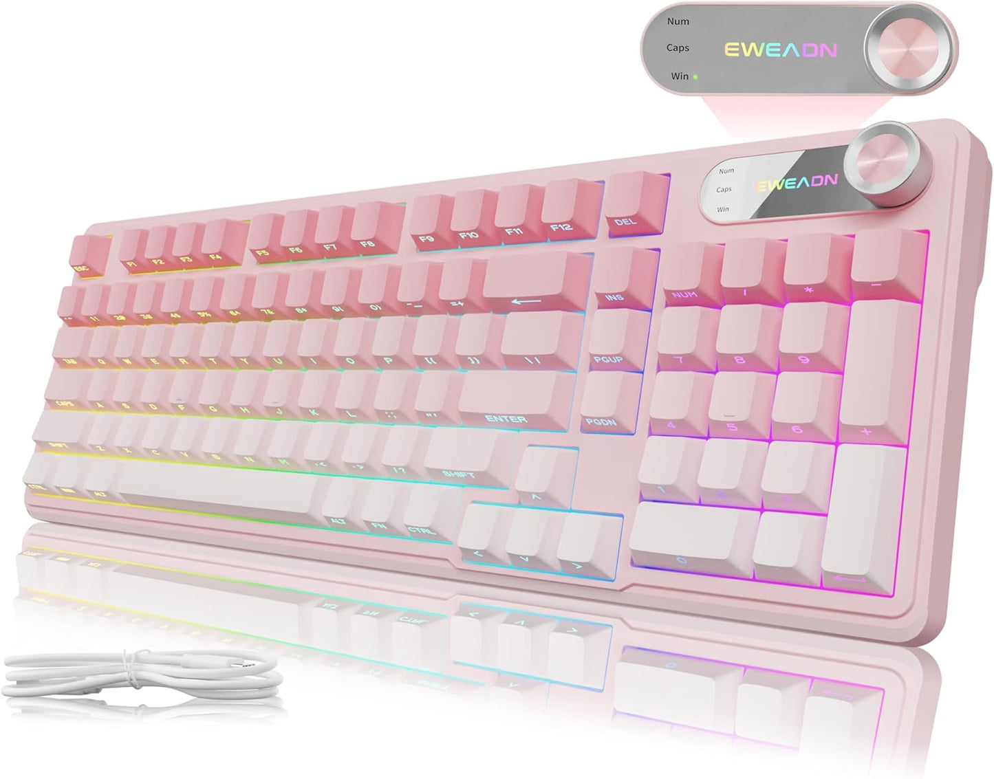 V102 Wired Keyboard with RGB Backlighting for Gaming and Work