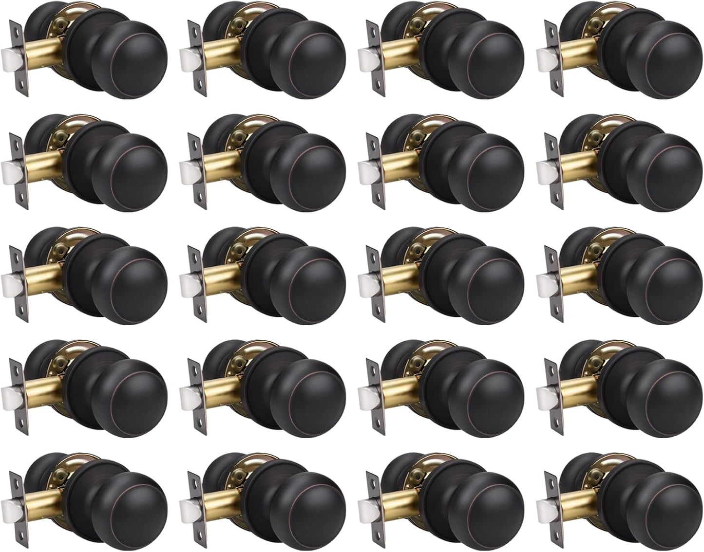KNOBWELL Oil Rubbed Bronze Door Knobs - 20 Pack for Home Use