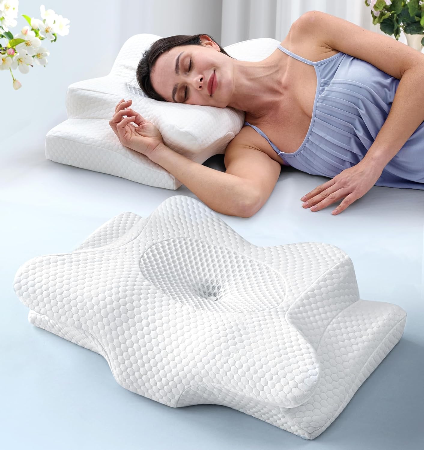 Emircey Cervical Neck Support Pillow for Side Sleepers Relief