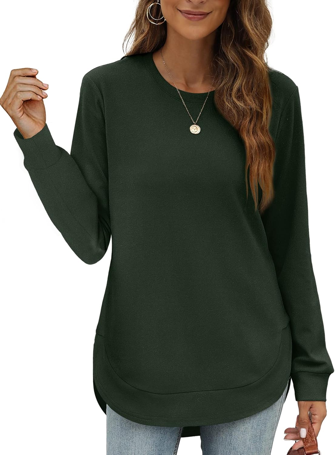 OFEEFAN Long Sleeve High-Low Sweatshirt