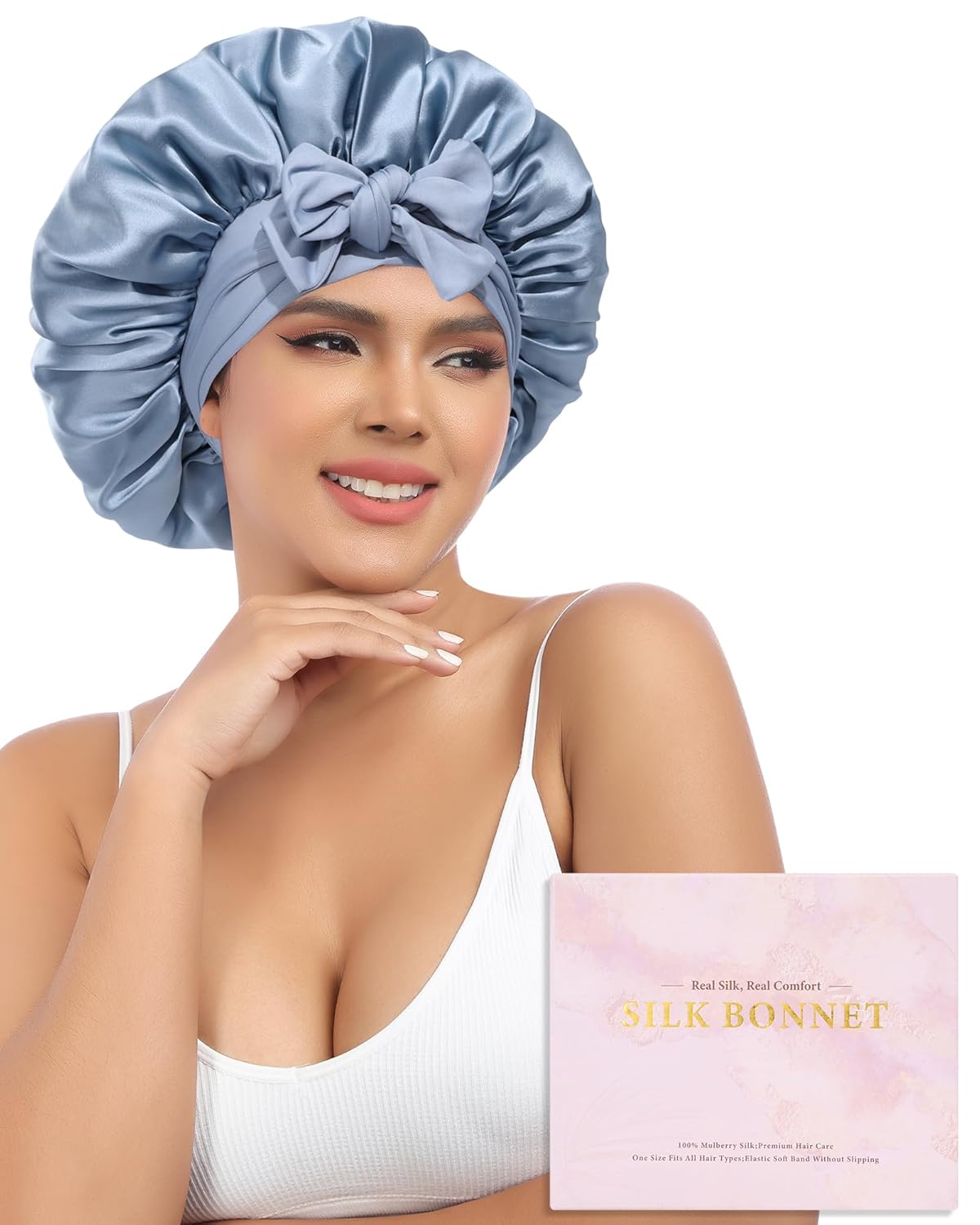 AWAYTR Silk Bonnet for Sleeping Women - 100% Mulberry Silk