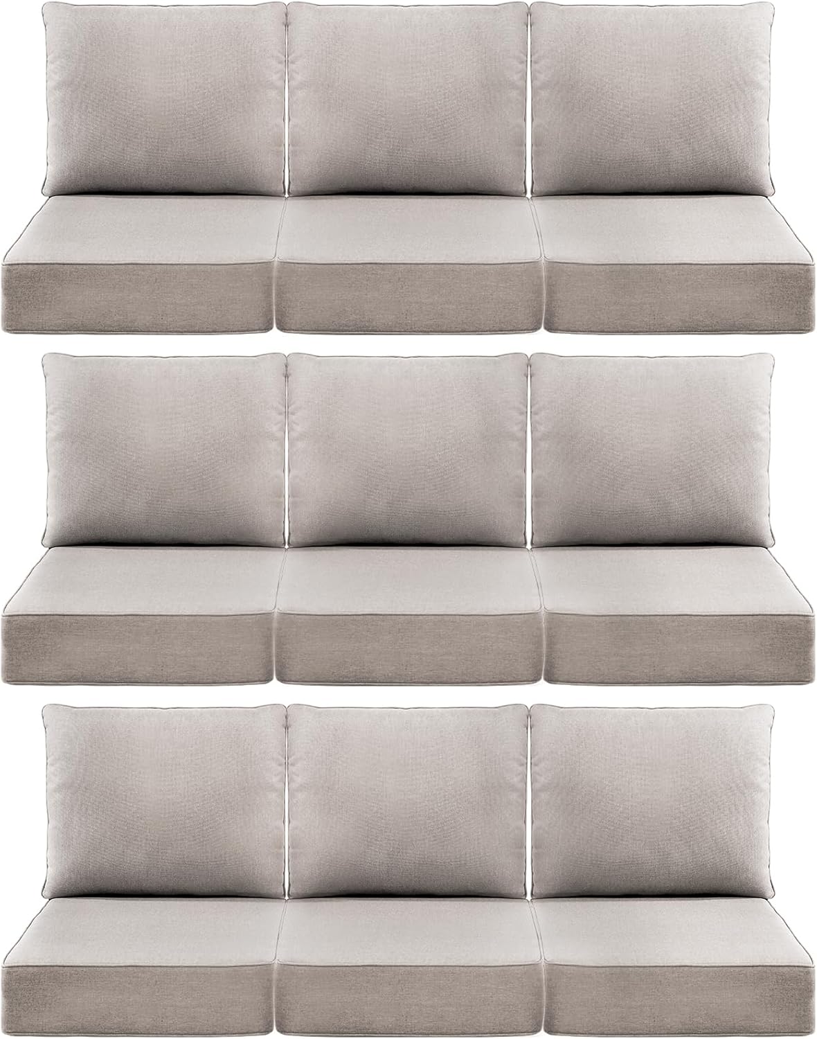 Luxury 6-Inch Outdoor Cushions for Patio Furniture Set of 9