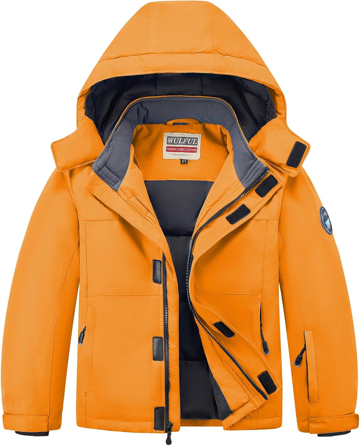 WULFUL Kid's Waterproof Ski Jacket for Winter Sports Activities
