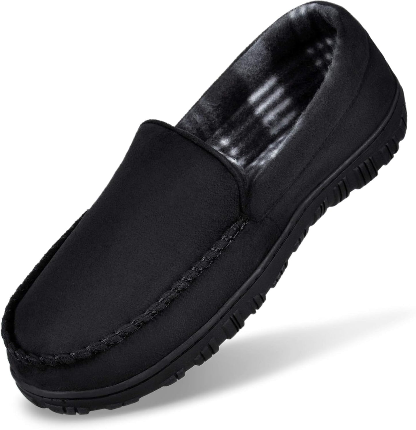 MIXIN Mens Moccasins Slippers with Warm Memory Foam Comfort