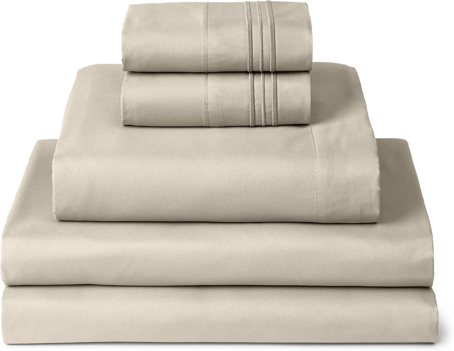 Mellanni Split King Sheets Set - Luxury Soft Cooling Bedding