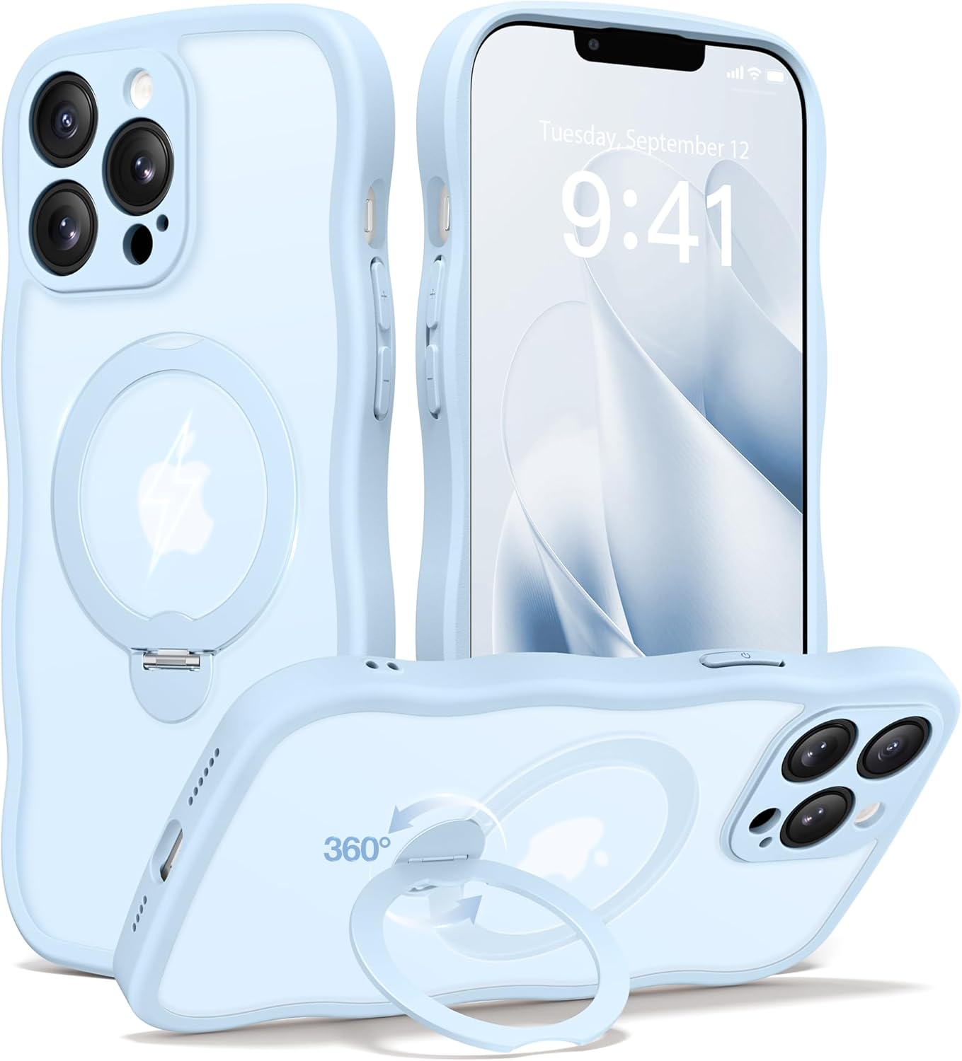 360 Spin Magnetic Stand Case for iPhone 13 Pro Max - Cute Design