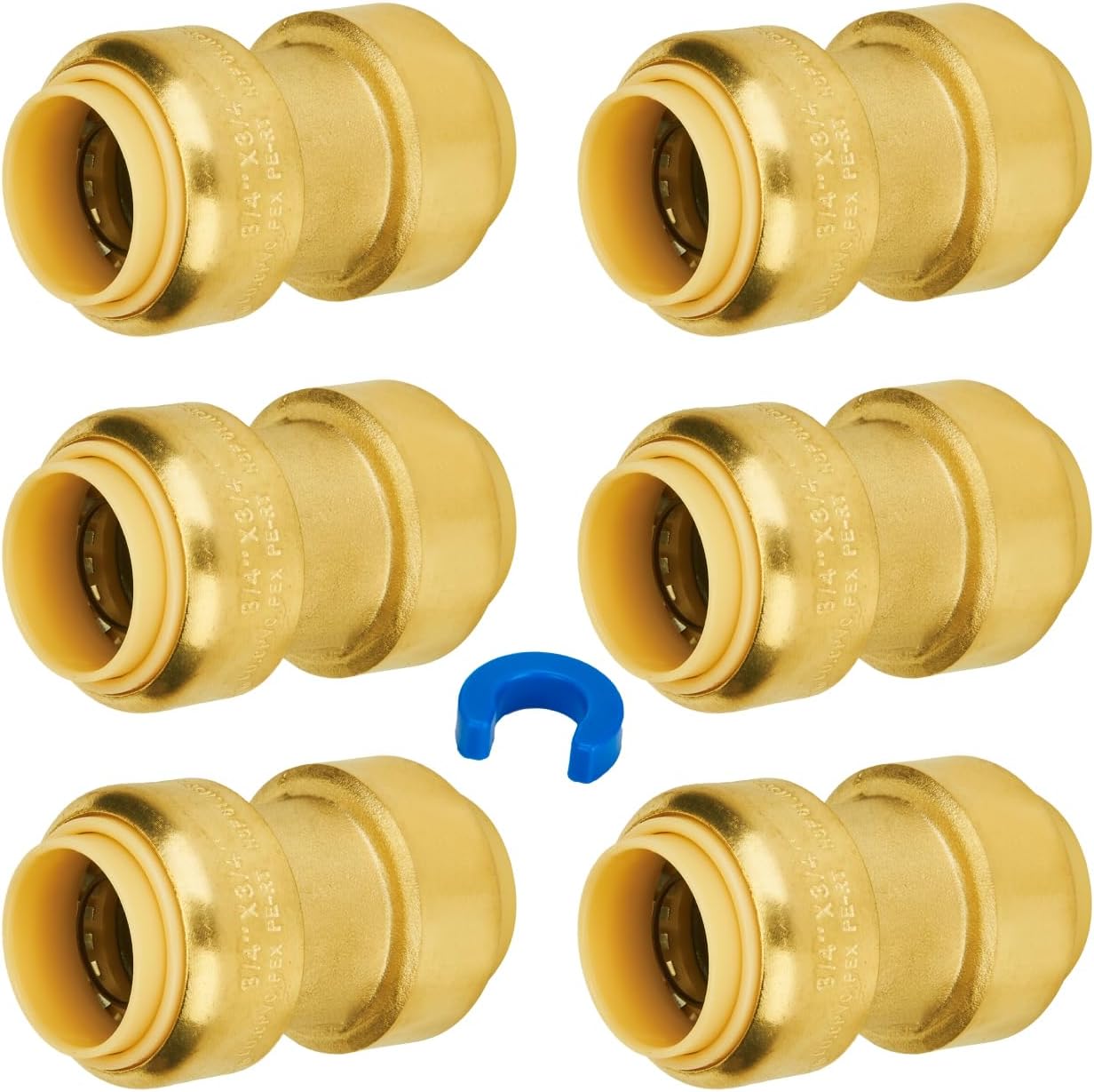 SUNGATOR 6-Pack Push-to-Connect PEX Fittings for Plumbing