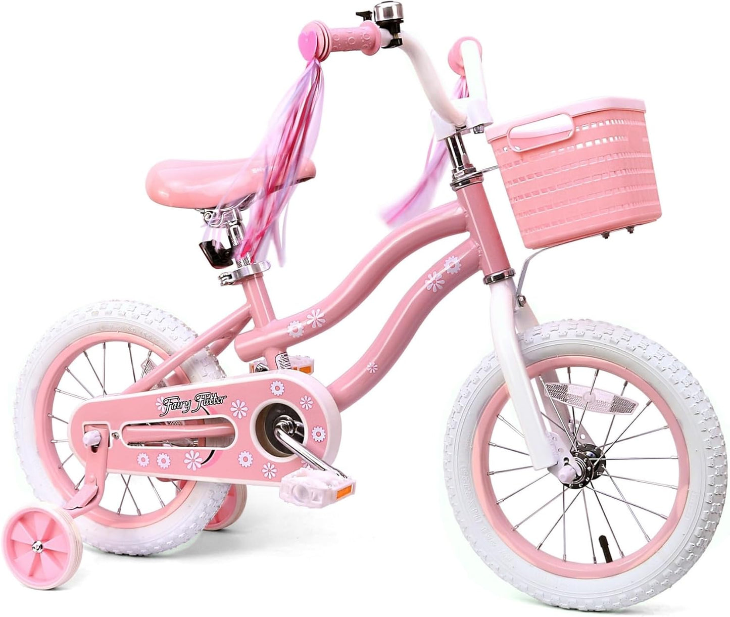 Girls Bike for Kids 3-5 with Training Wheels and Basket