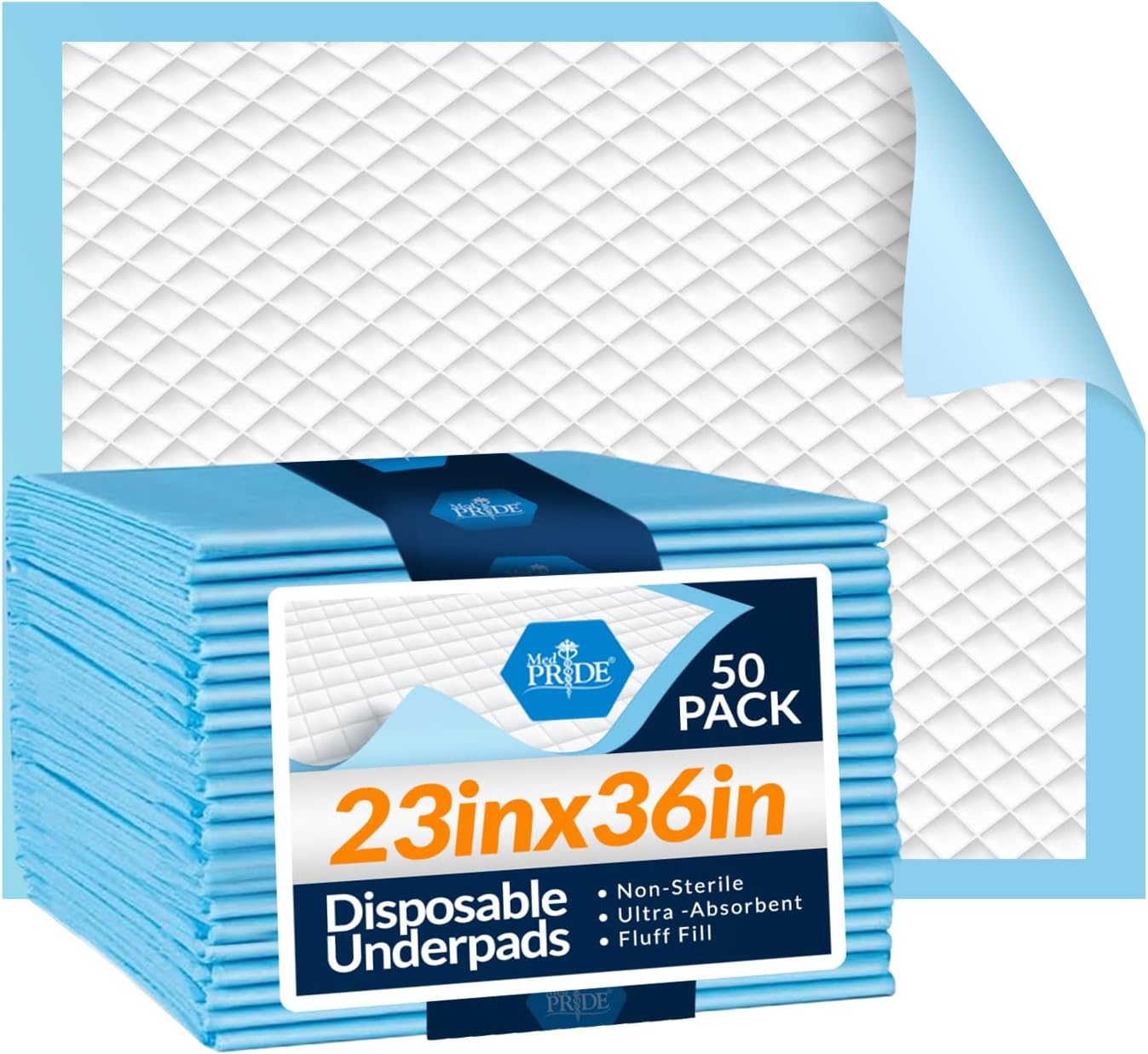 Super Absorbent 23'' x 36'' Underpads by MED PRIDE
