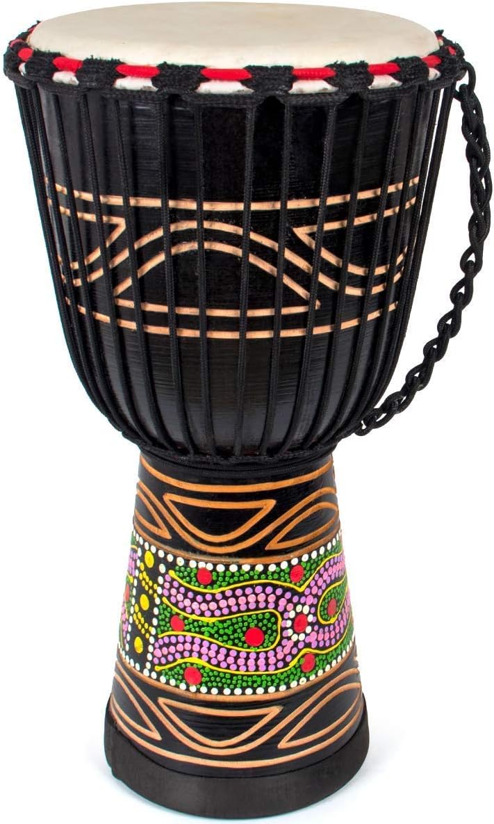 Hand-Painted Djembe Drum 9.5ftin x 20ftin for Beginners and Adults