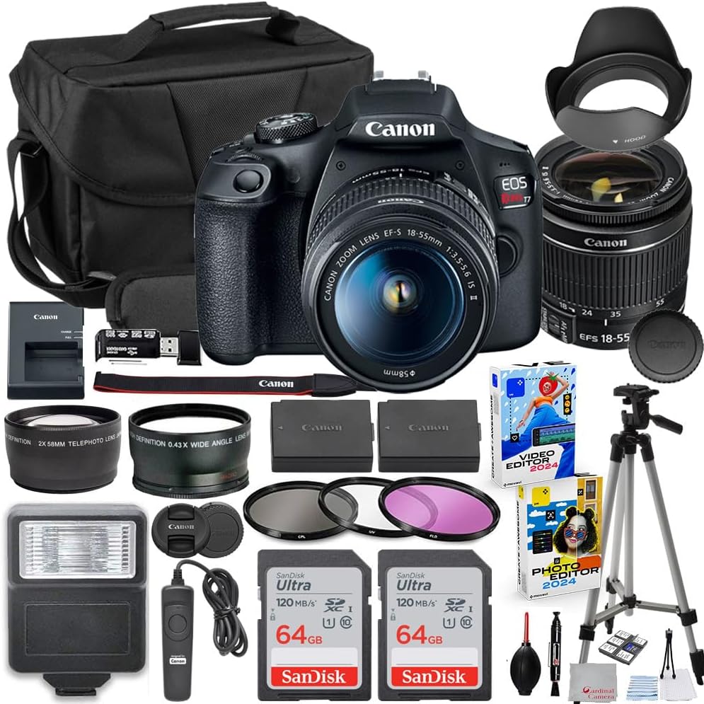 Canon EOS Rebel T7 DSLR Camera Bundle with 18-55mm Lens