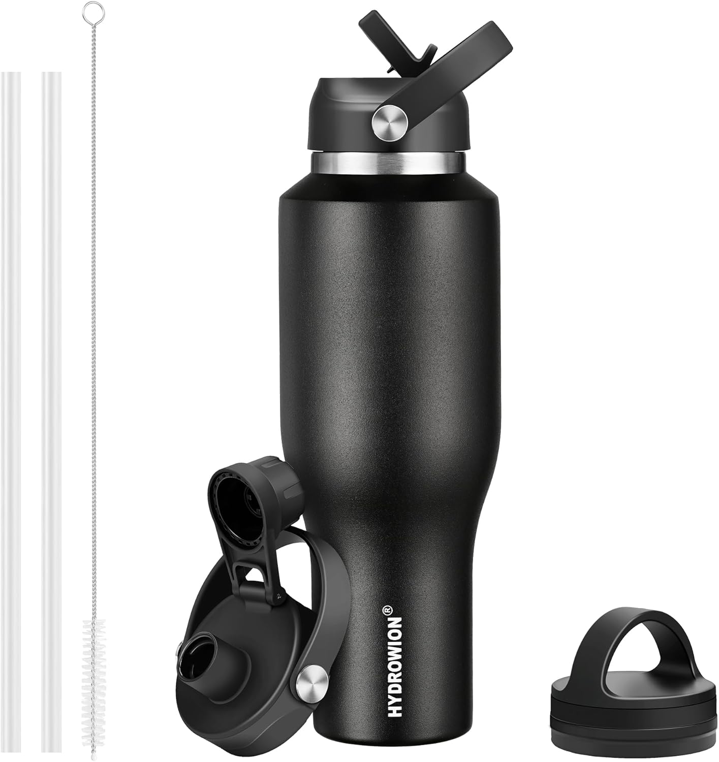 HYDROWION 40 oz Insulated Water Bottle with Straw for Travel