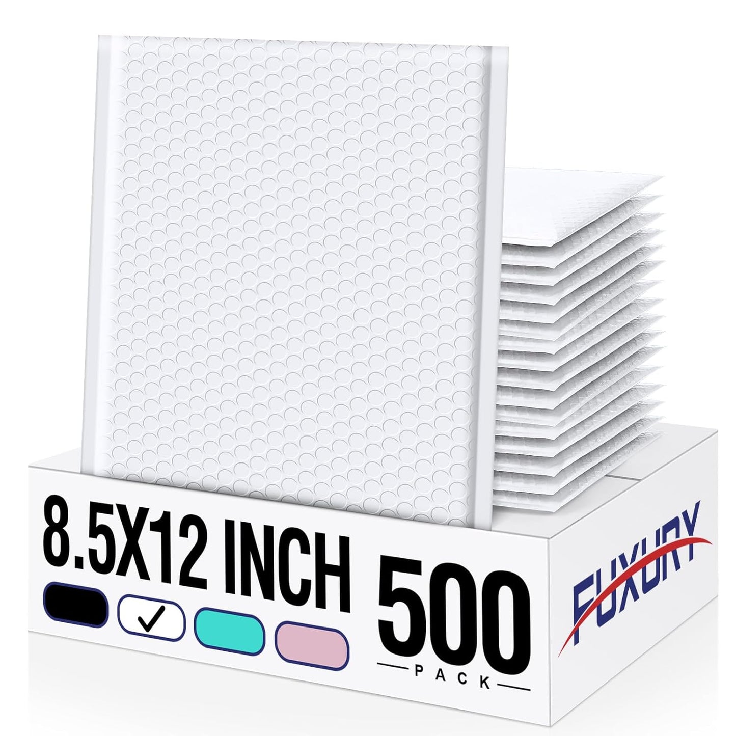 Fuxury 500 Pack White Bubble Mailers for Safe Shipping Needs
