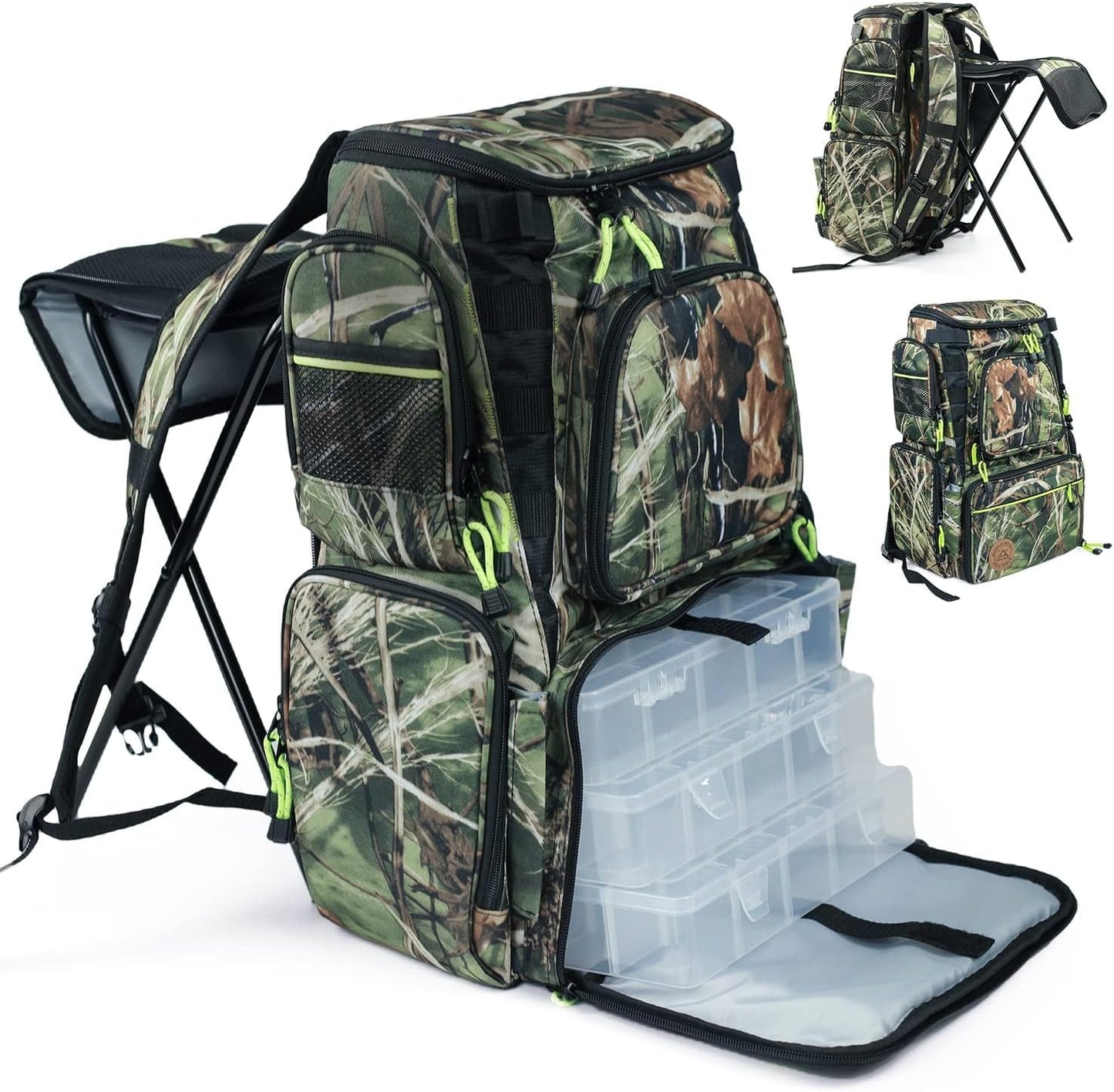 PLAY-KING Fishing Backpack with Rod Holder - Outdoor Essentials