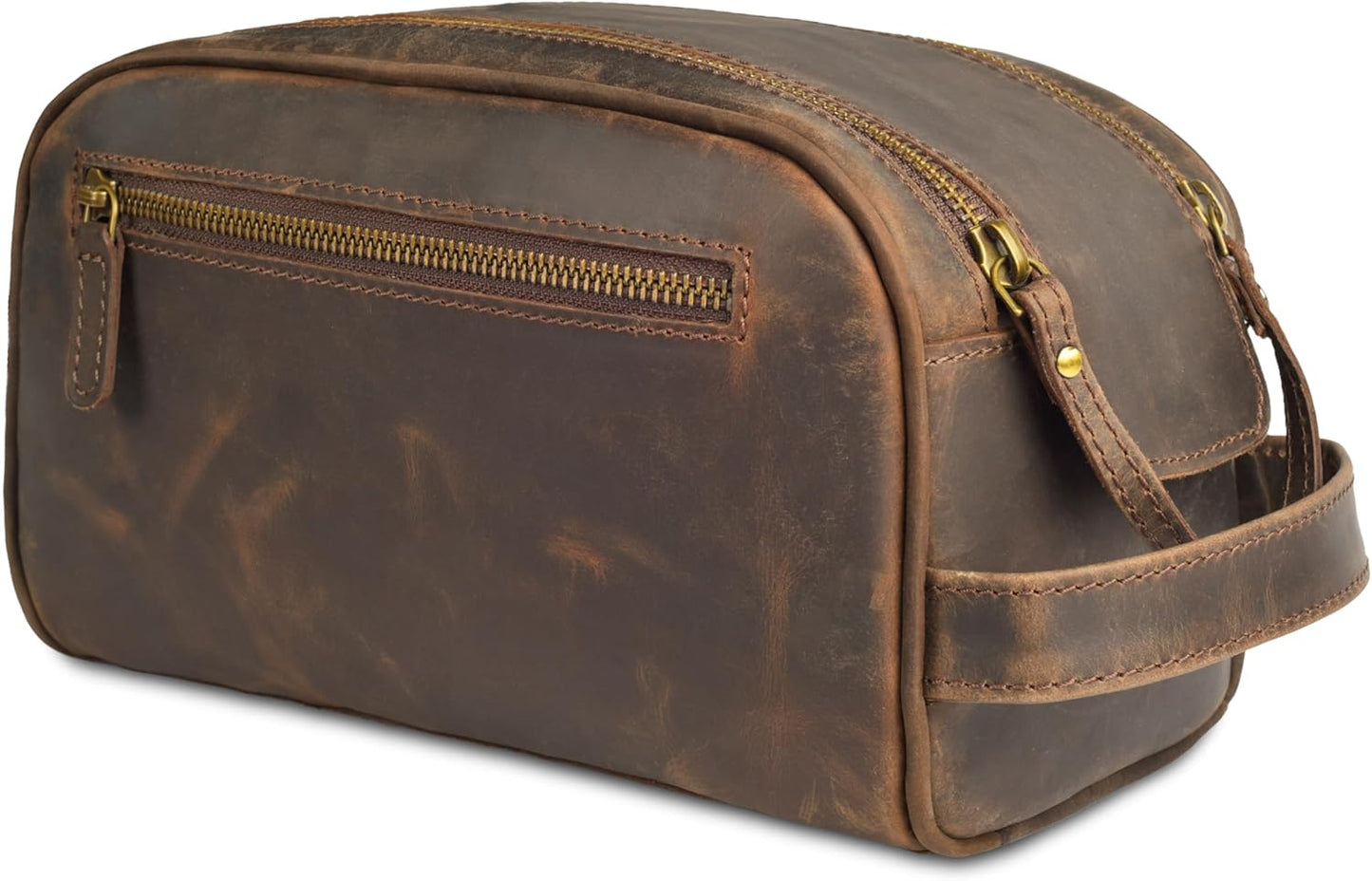Premium Leather Toiletry Travel Pouch for Stylish Grooming
