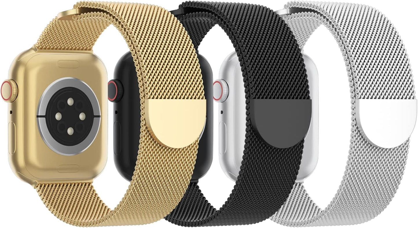 3 Pack Stainless Steel Magnetic Bands for Apple Watch