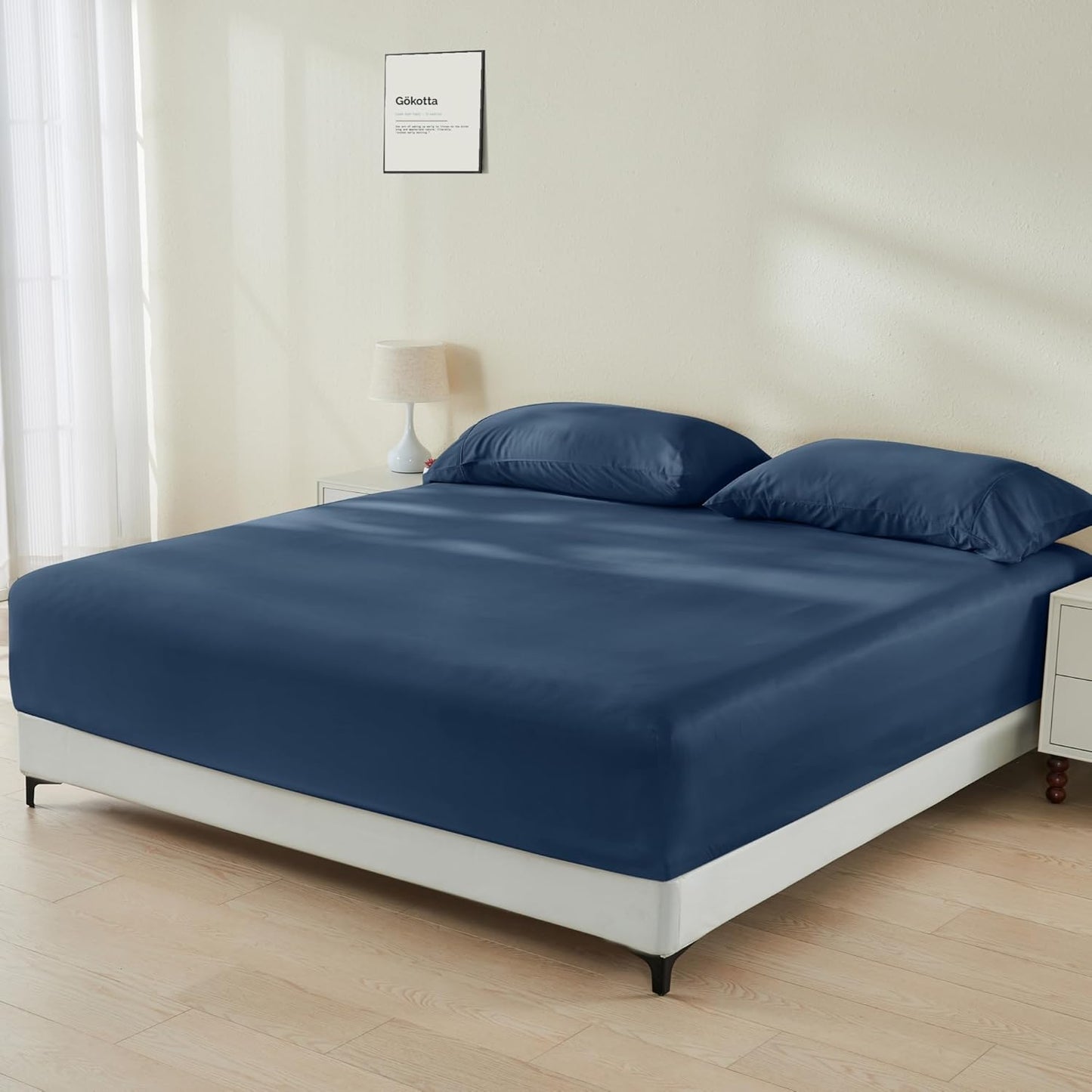 GOKOTTA Bamboo Rayon Fitted Sheet Set for King Size Mattress