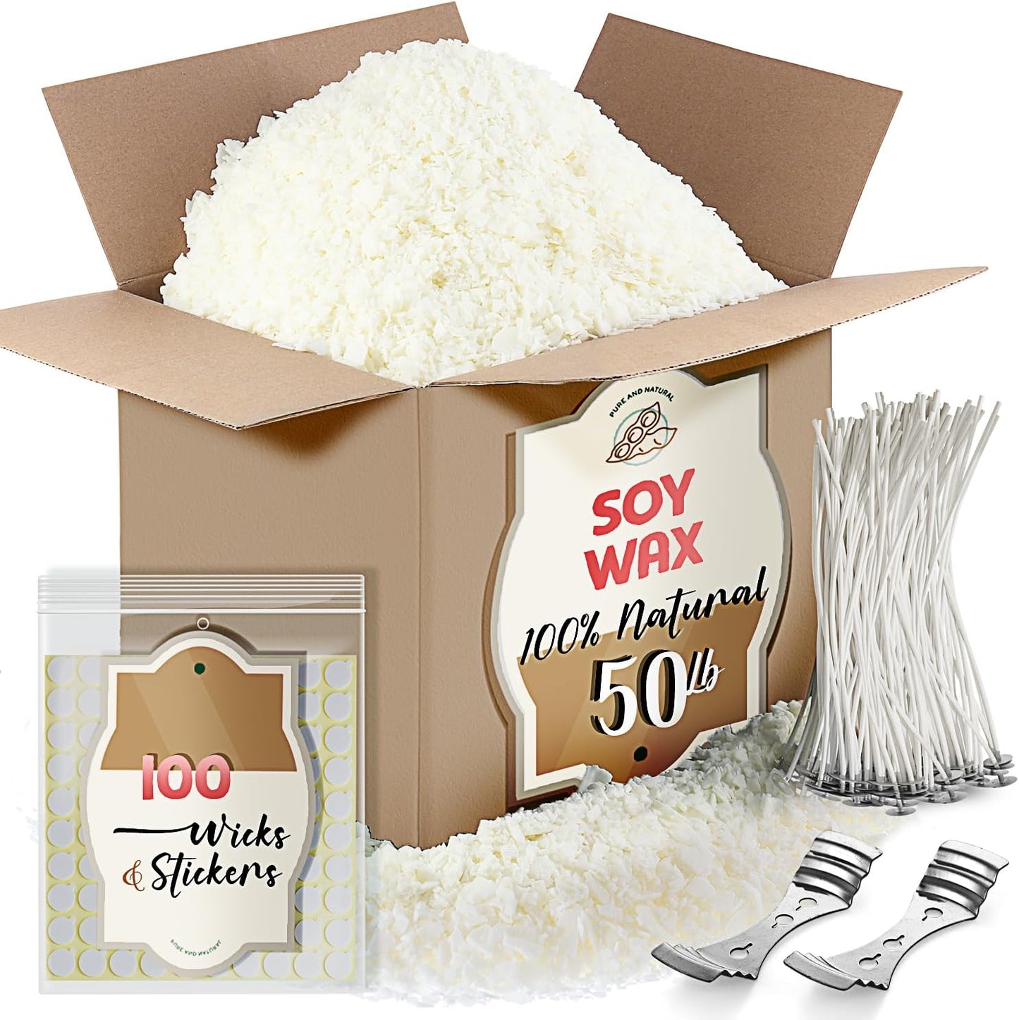 Organic Soy Candle Wax for Candle Making - 50 lbs of Pure Flakes