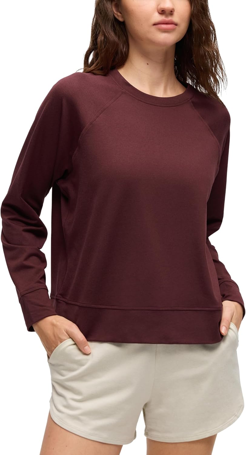 CRZ YOGA Cloud Jersey Pullover Sweatshirt for Women Casual Tops