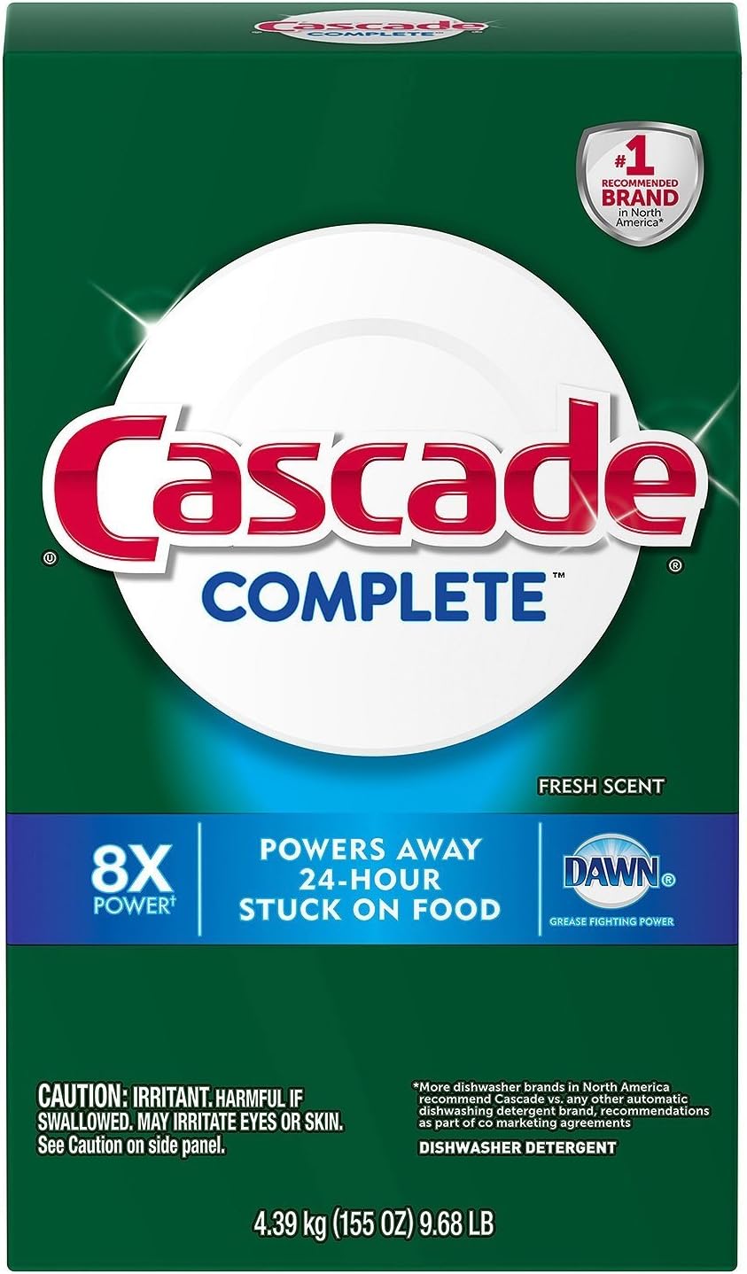 Cascade Complete Powder Dishwasher Detergent for Fresh Clean Dishes