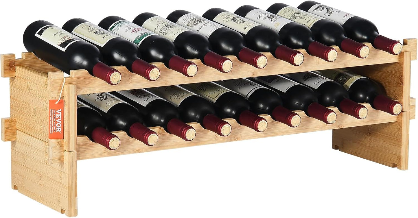 18 Bottle Stackable Modular Wine Rack for Home and Bar Use