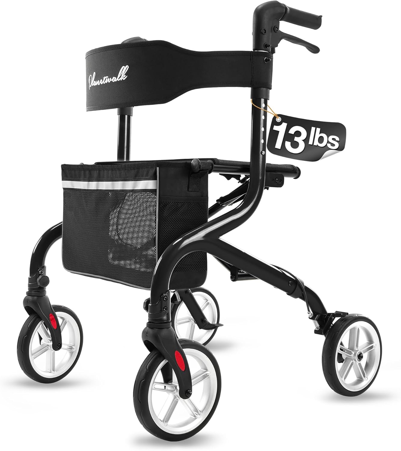 Super Lightweight Rollator Walker for Seniors with Seat and Wheels