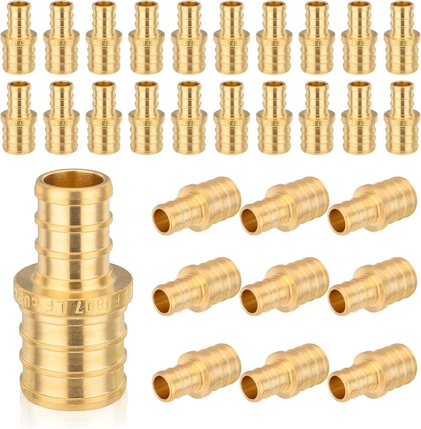 PEX Fittings 1 Inch x 3/4 Inch Reducing Straight Coupling 30-Pack