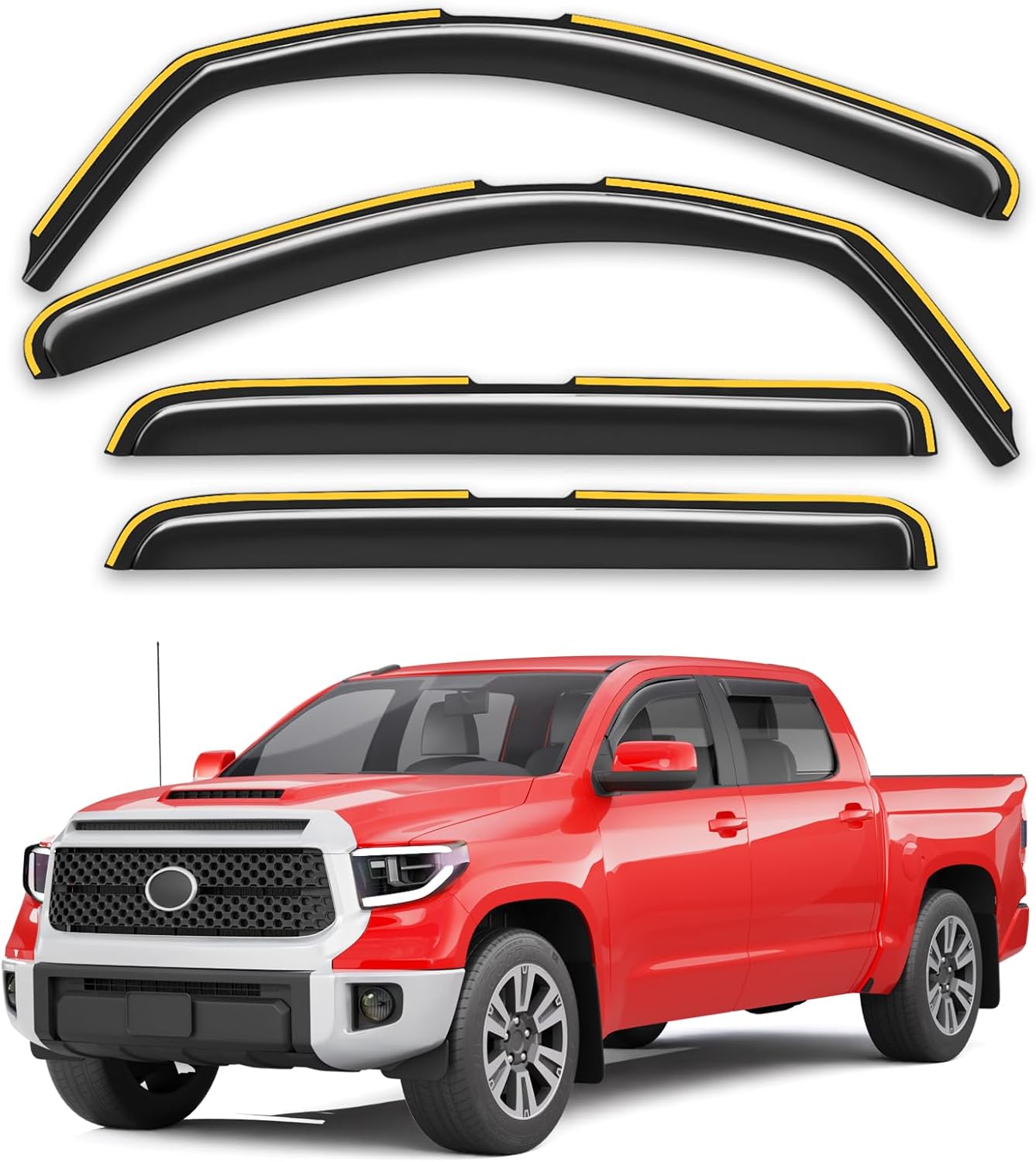 In-Channel Window Rain Guards for Toyota Tundra 2007-2021