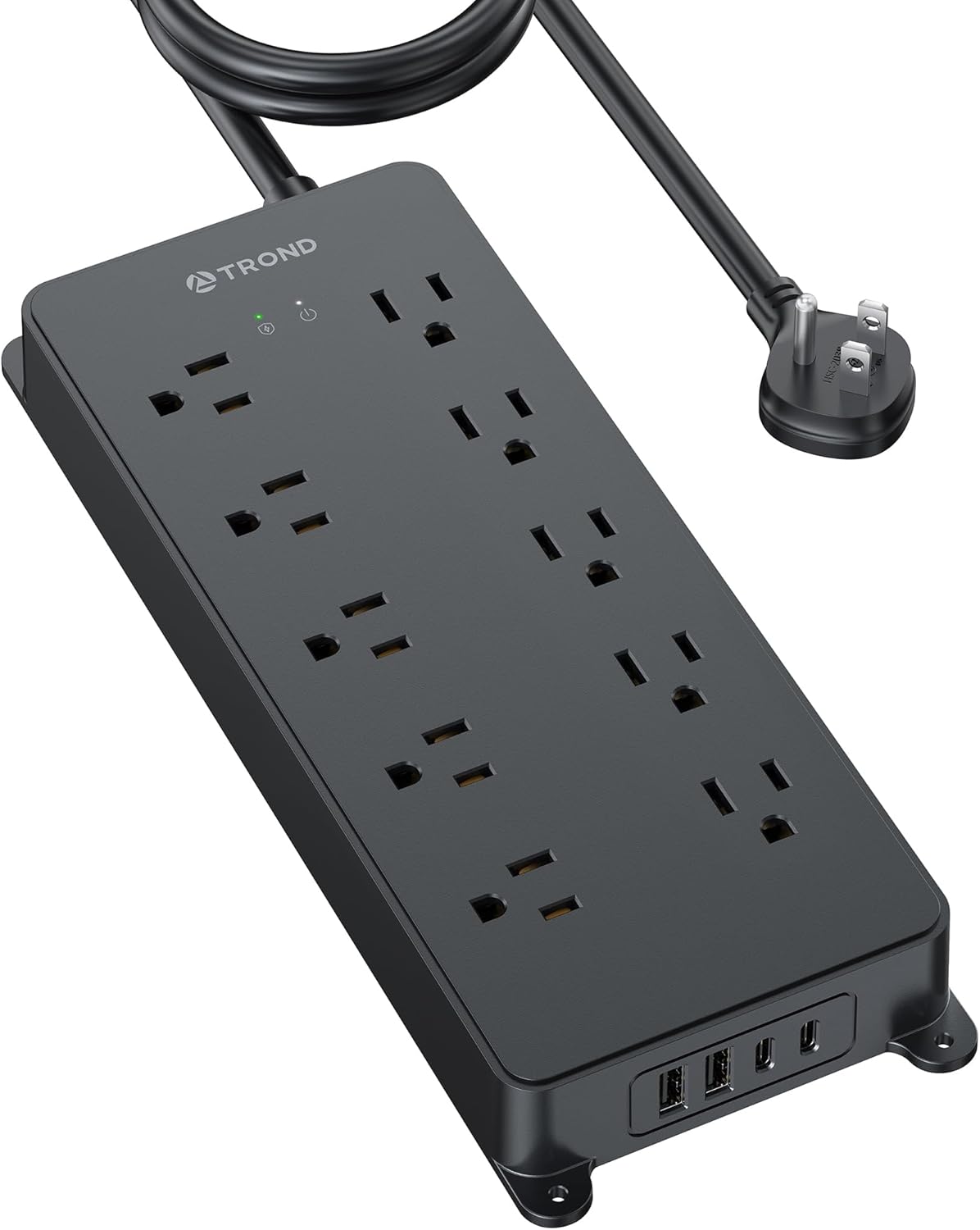 TROND Surge Protector Power Strip with 10 Outlets and USB Ports