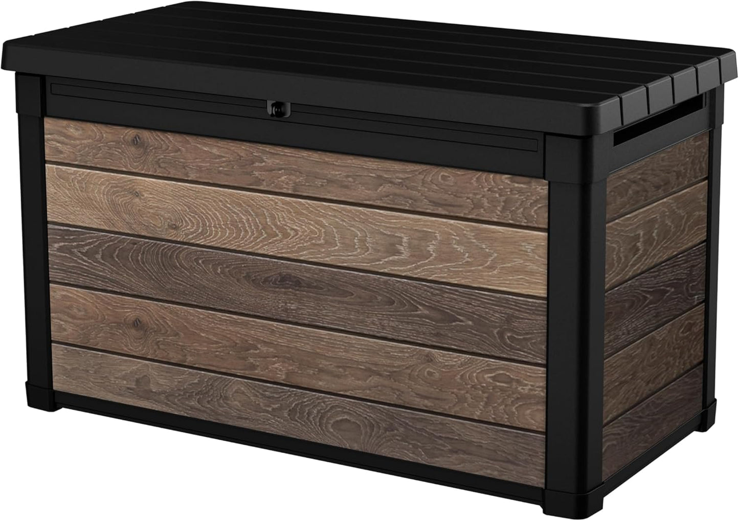 Keter Walnut 100 Gallon Resin Deck Box for Outdoor Storage