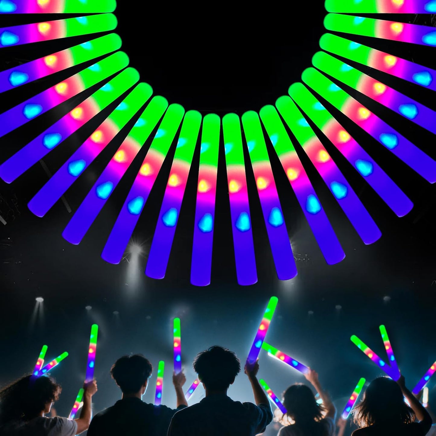 156 Pack LED Foam Glow Sticks for Weddings and Parties