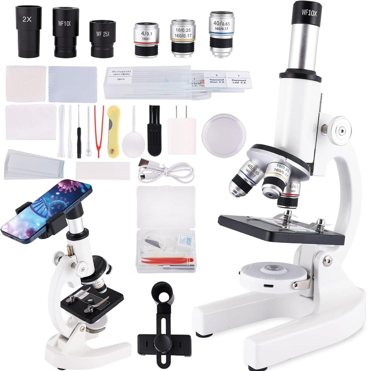 Microscope for Kids & Adults with 40X-2000X Magnification