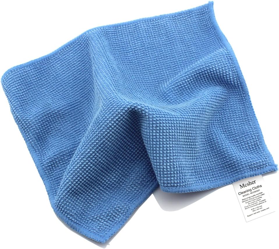 6-Pack Blue Microfiber Cloths - 6x7 Inch - Quick Cleaning Solution
