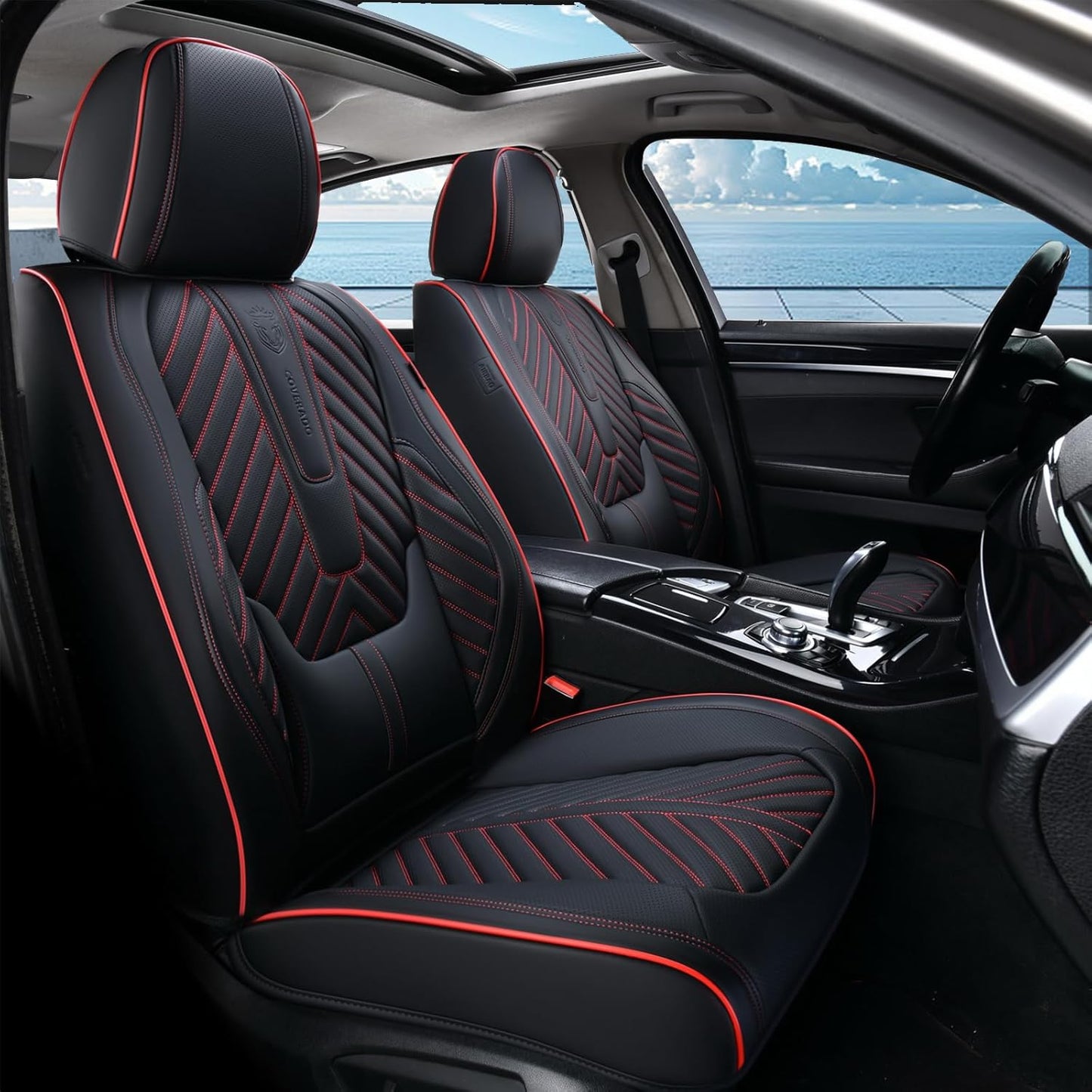 Coverado Seat Covers for Front Seats - Waterproof Leather Protection