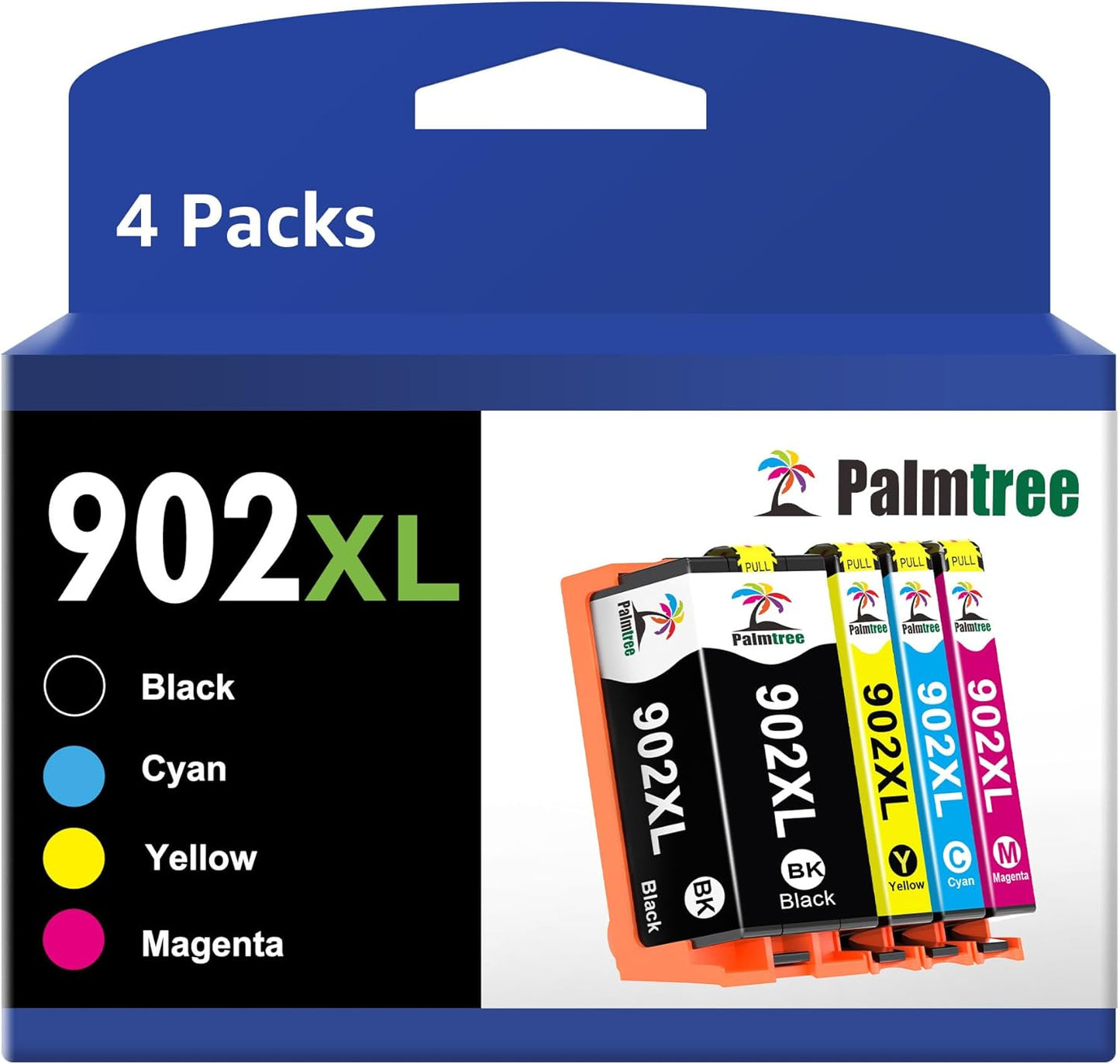 Palmtree Remanufactured 902XL Ink Cartridge Combo Pack for HP