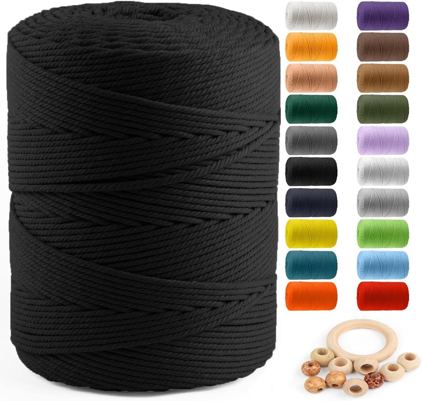 Macrame Cotton Cord 4mm x 547yds for Crafting and DIY Projects
