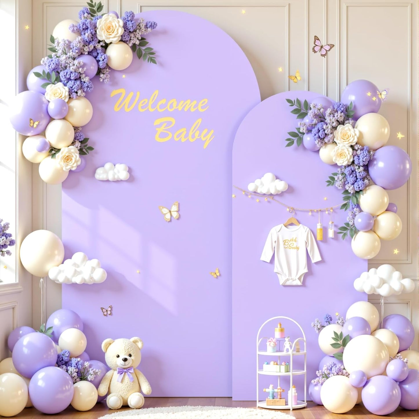 Lavender Arch Backdrop Cover Set of 2 for Elegant Events