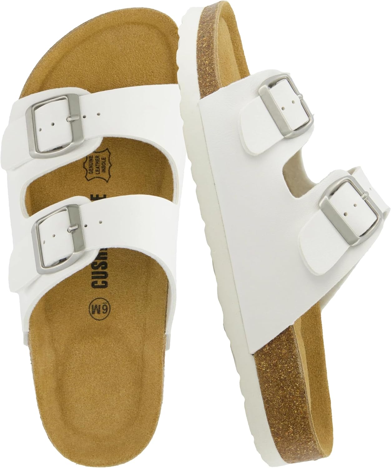 CUSHIONAIRE Lane Cork Footbed Sandals for Women Comfort