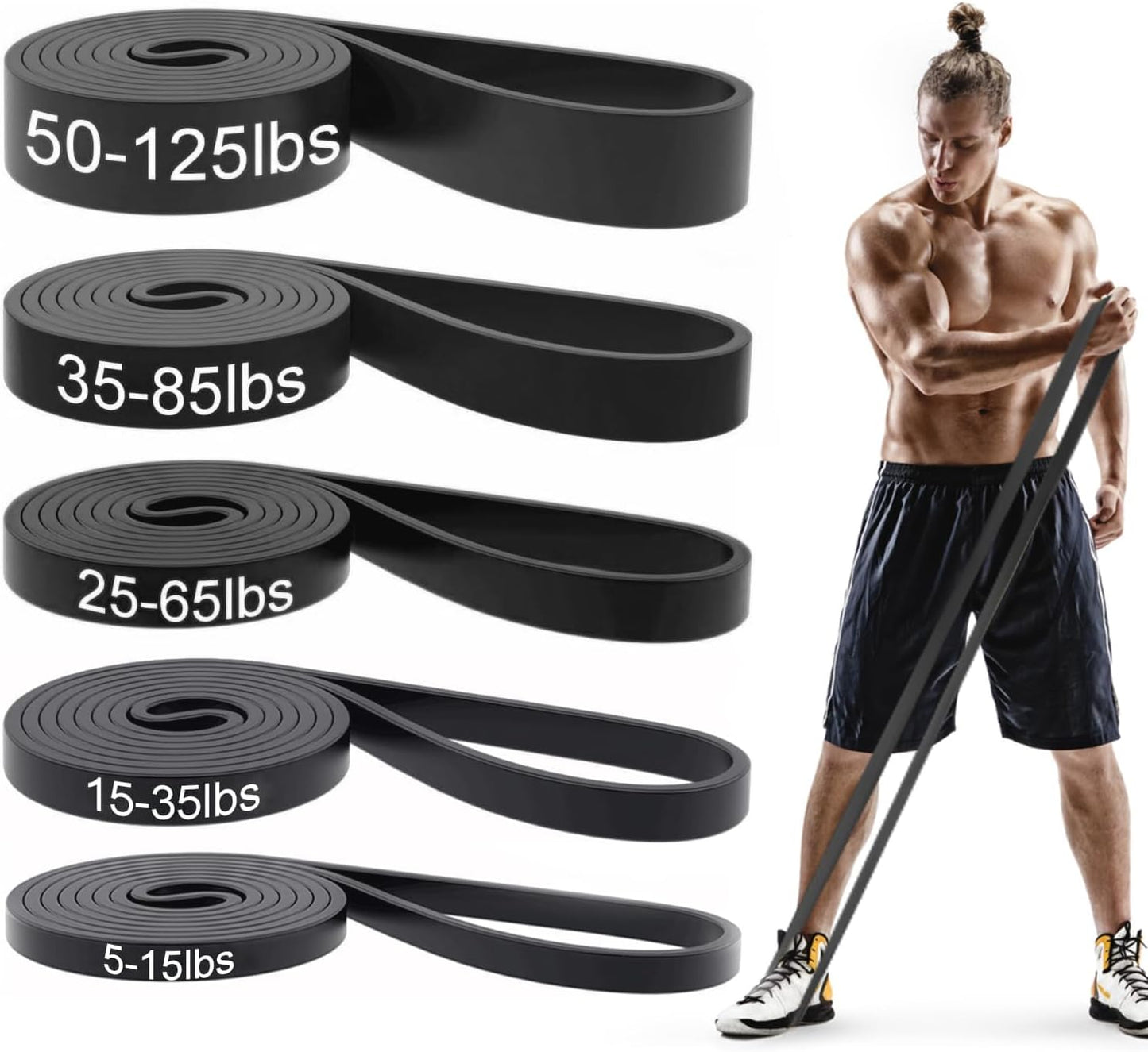 Pull Up Bands Set for Men & Women - Resistance Bands for Workouts
