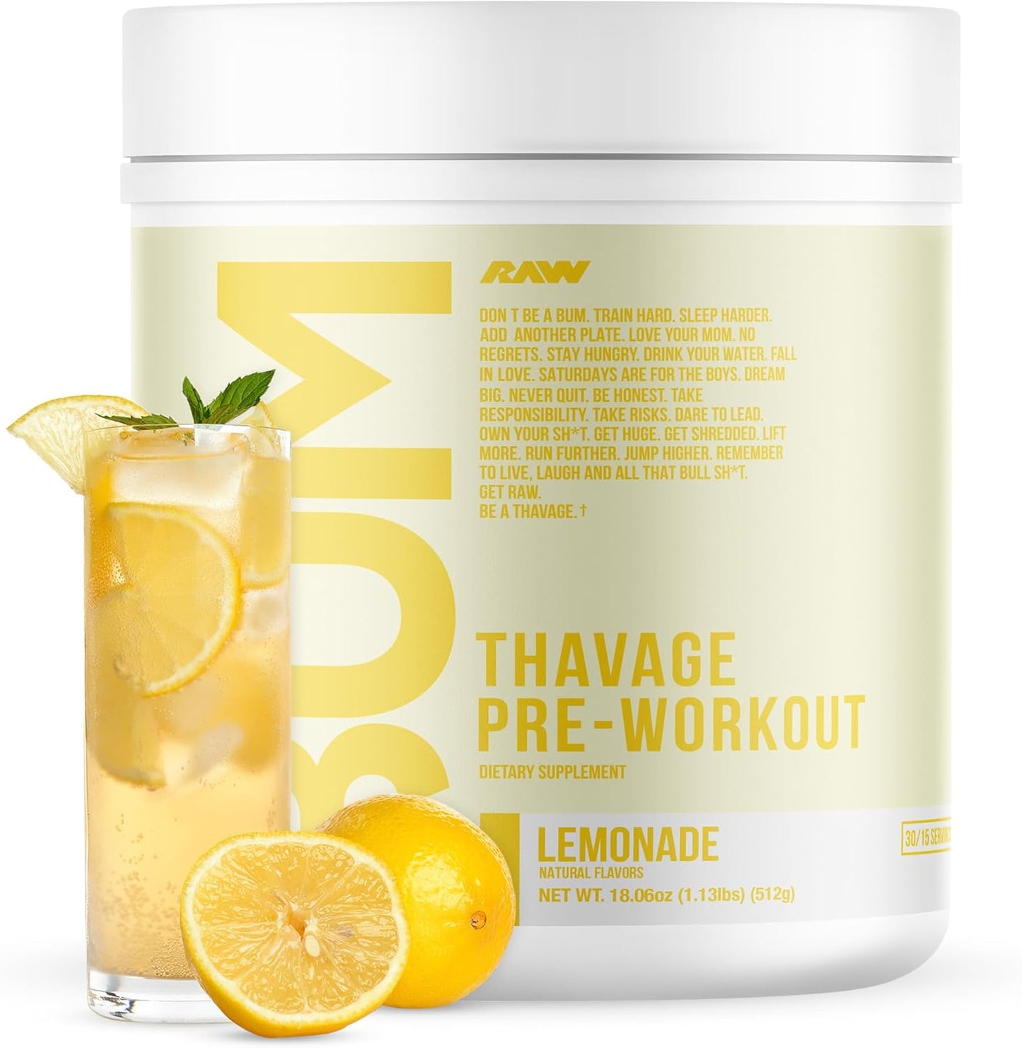 RAW Thavage Pre Workout Powder for Energy and Focus Boost