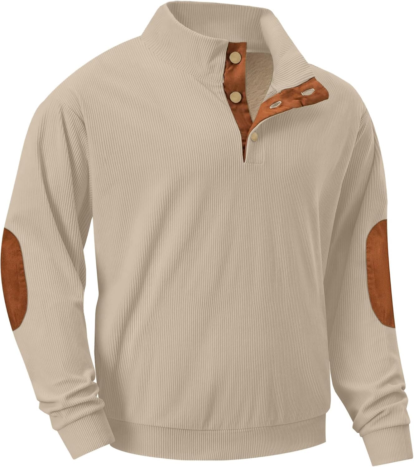 Heavyweight Fleece Corduroy Sweatshirt for Men - Stylish Comfort