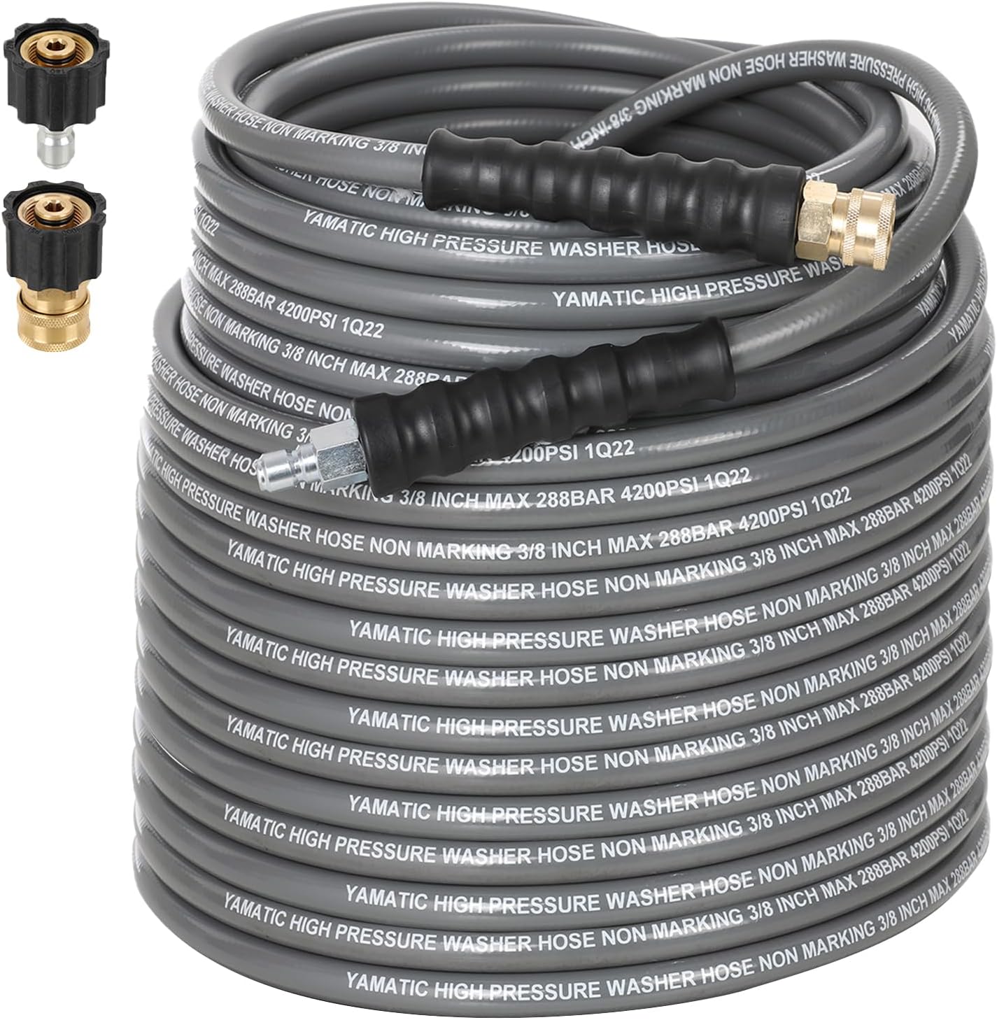 YAMATIC Non Marking 3/8 Pressure Washer Hose 125FT 4200 PSI