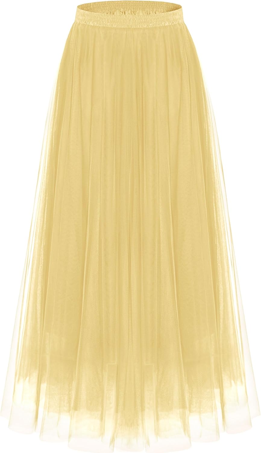Kingfancy Women's Winter Skirts 2 Layered Tulle A-Line Midi
