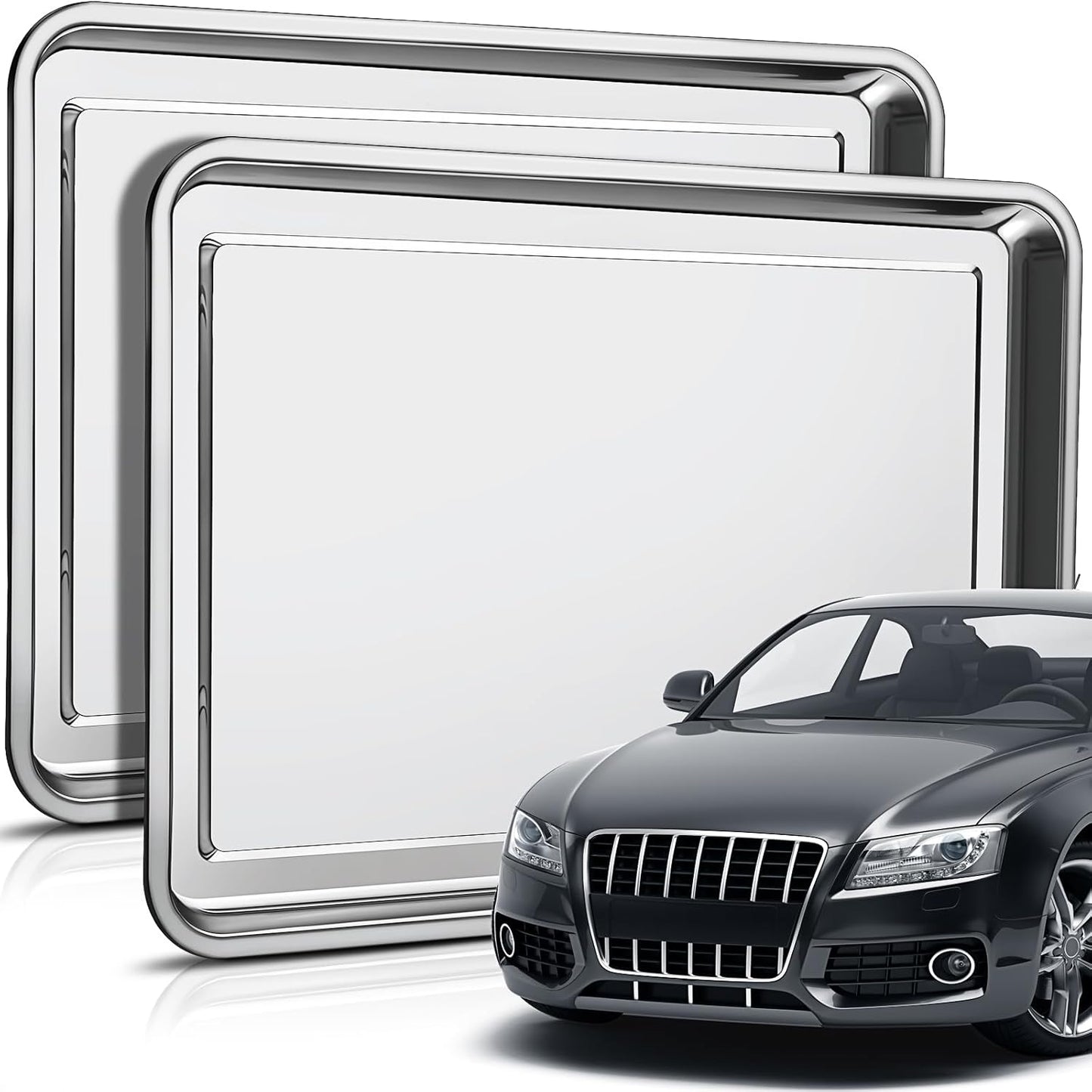 2 Pcs Stainless Steel Oil Drip Pan for Efficient Oil Changes