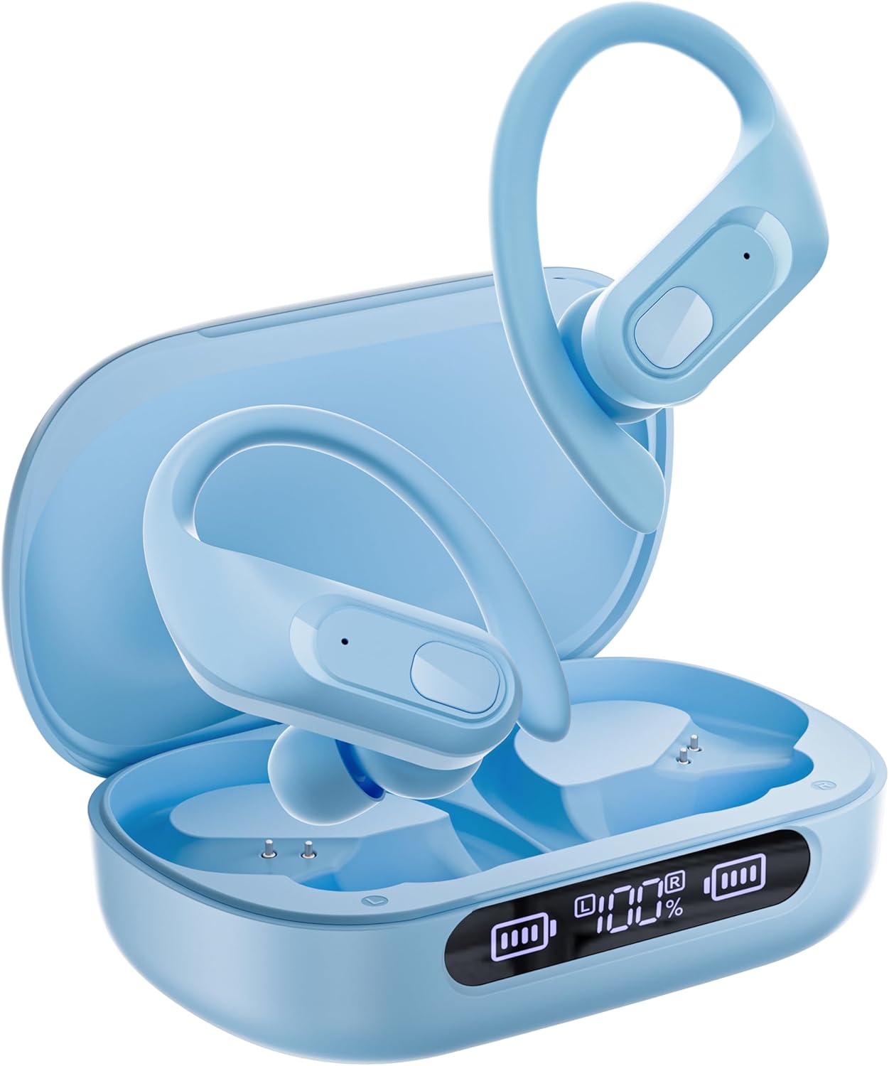 STADOR Wireless Sport Earbuds: 96H Battery, Sweatproof, Blue