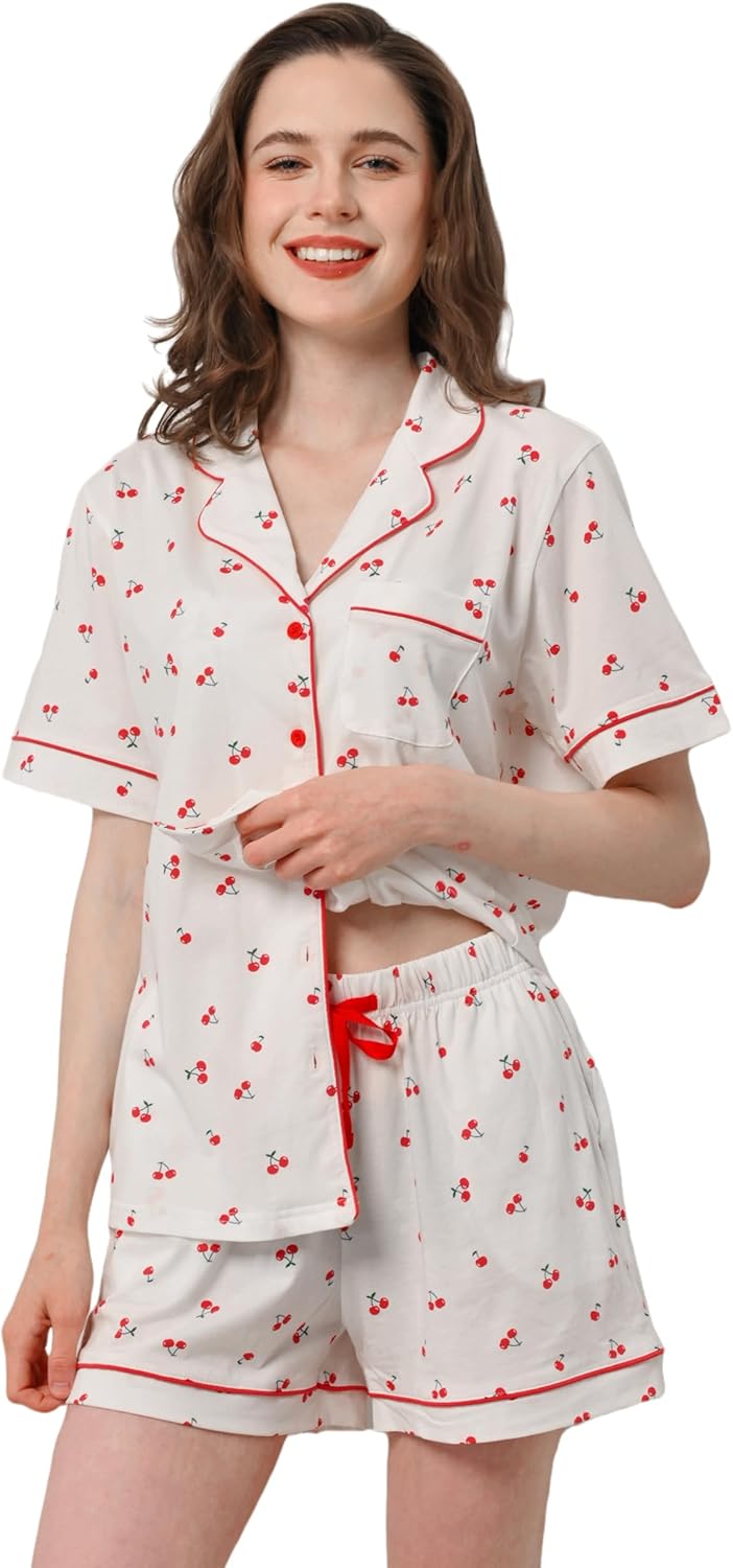 100% Cotton Pajamas for Women Sets Soft Sleepwear Loungewear