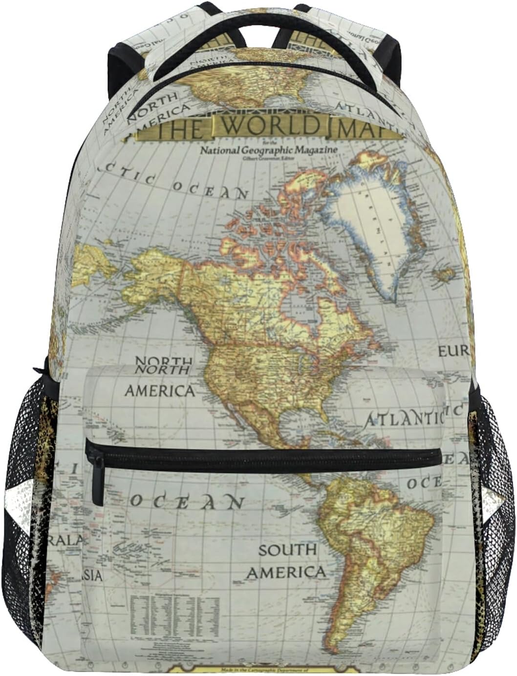 Nander Backpack Travel World Map Painting School Bookbags