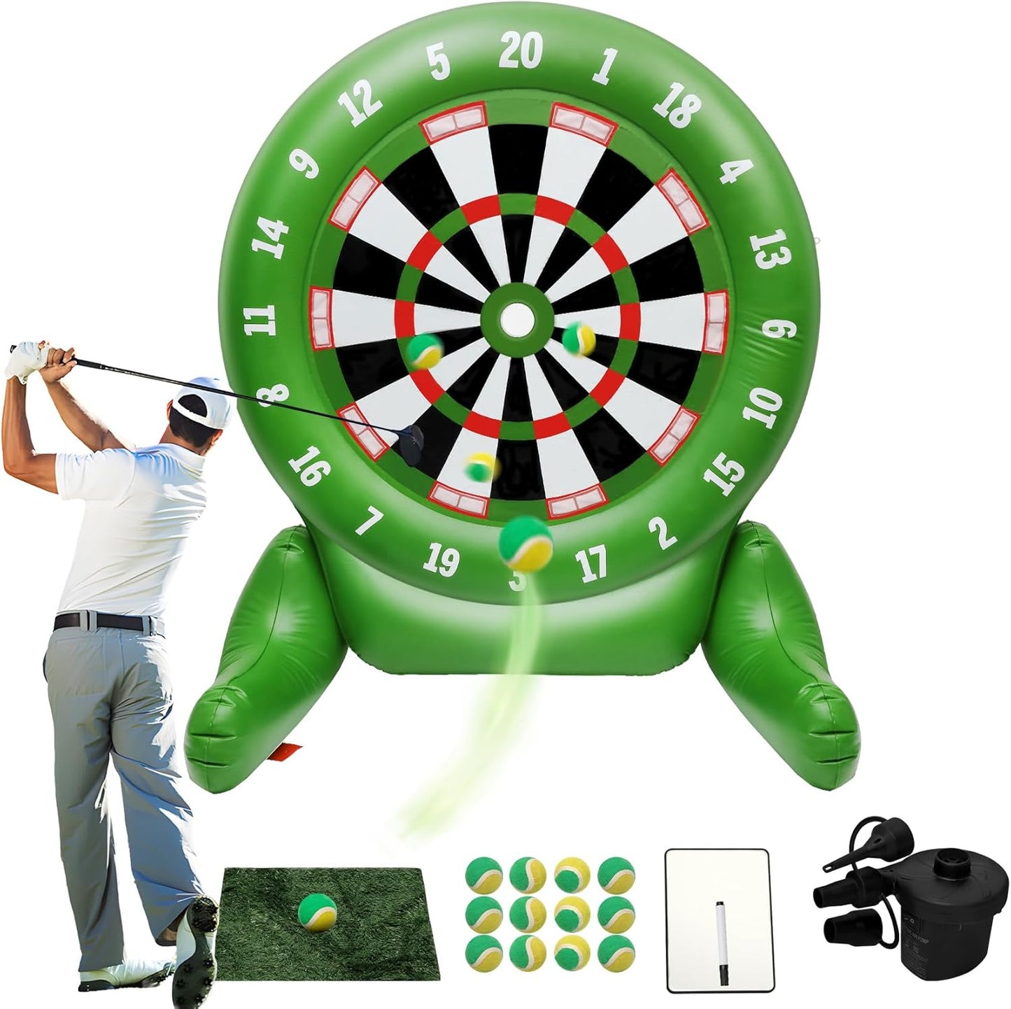 Giant Backyard Golf Fun Set - 10+ Games, Air Pump Included