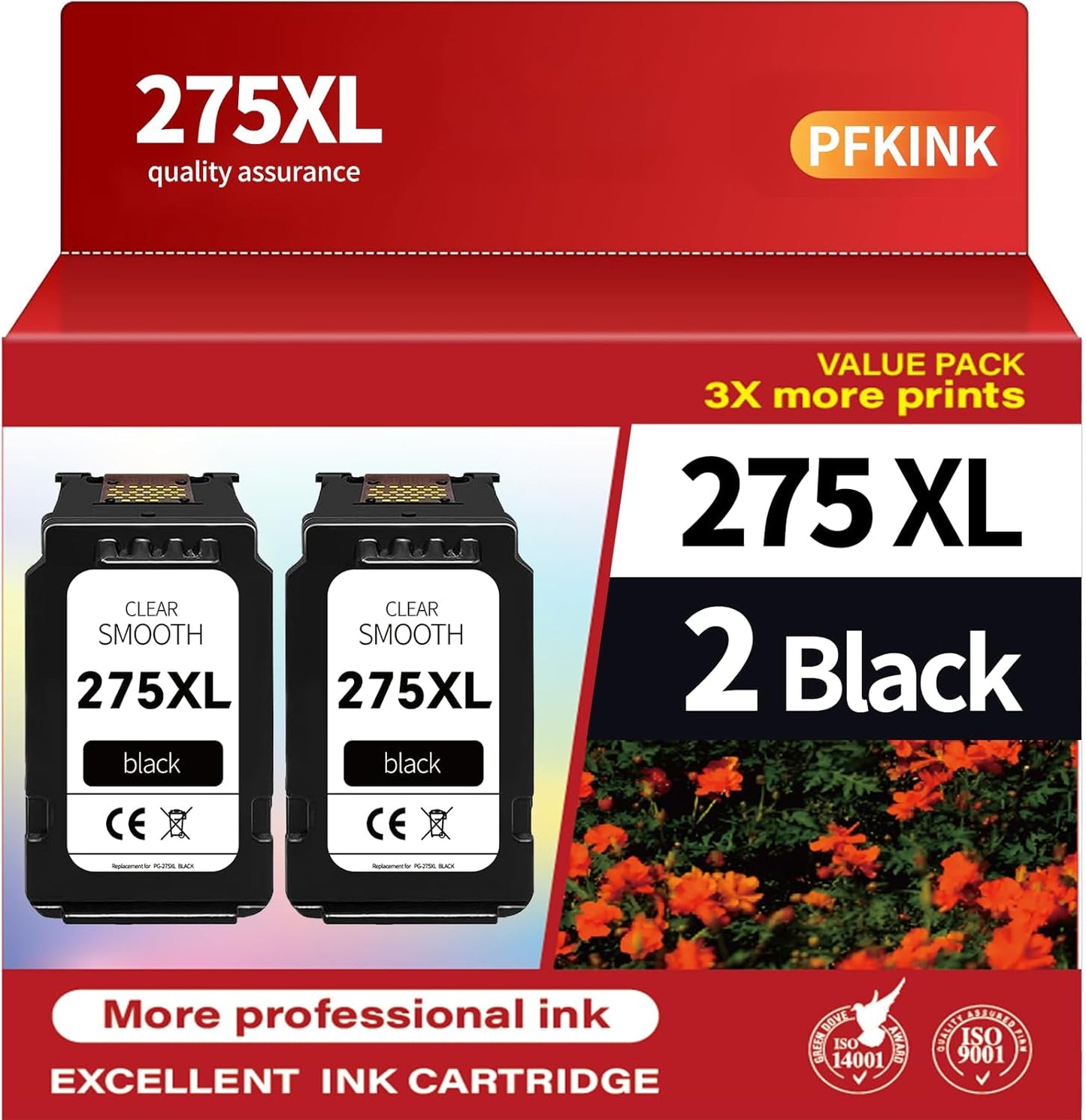 275XL Ink Cartridge Replacement for Canon Printers - 2 Pack